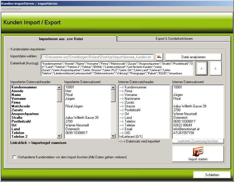 Kunden Import