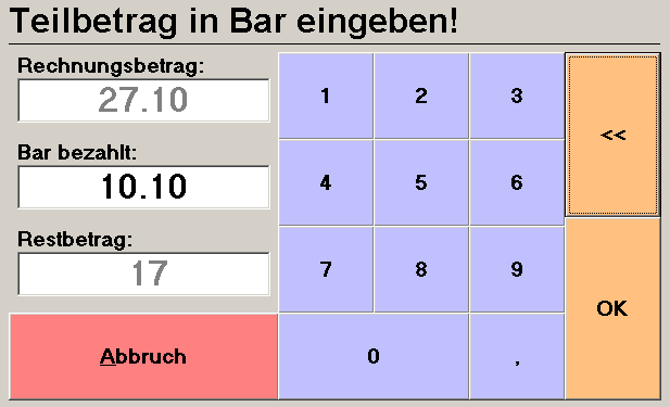 Barbetrag eingeben