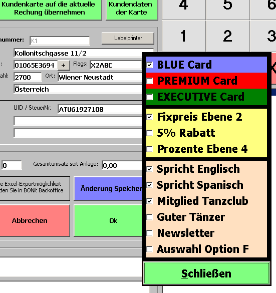 Einstellung Kartensystem