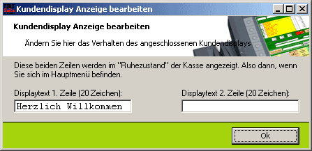 Kundendisplay Texteingabe