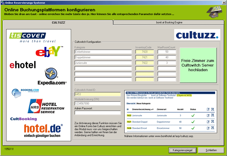 BONitHotel Cultuzz / Cultswitch Anbindung